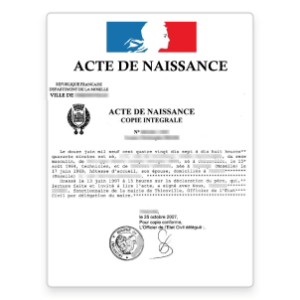 acte de naissance